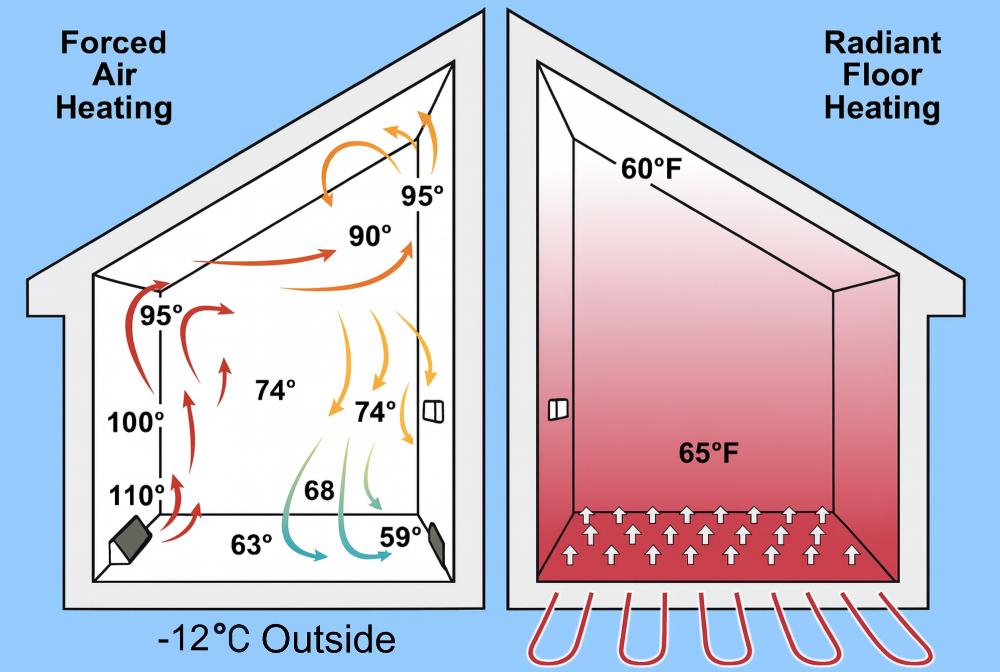 Comparing Forced Air Heating to Radiant Floor Heatings